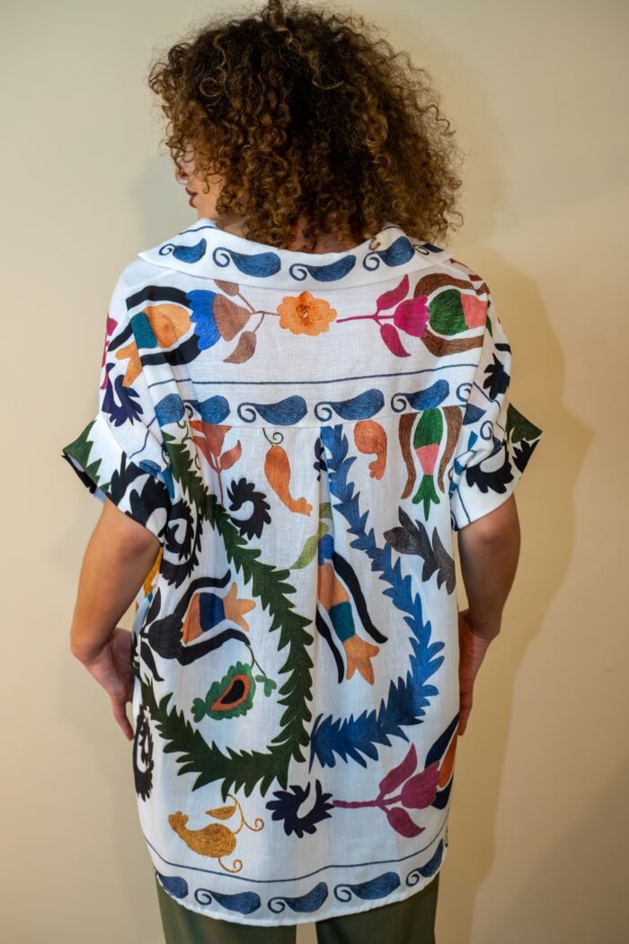 CHEMISIER IMPRIMÉ BRODERIE AVEC BOUTONS – Image 5
