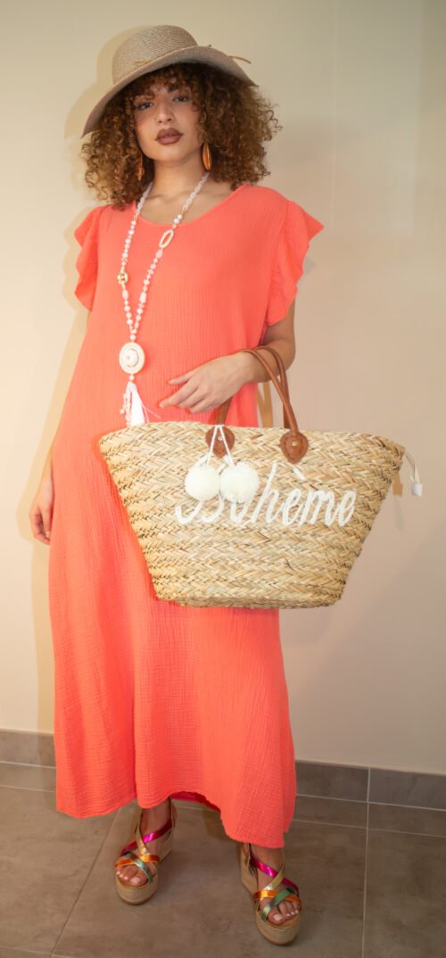 ROBE LONGUE MANCHE VOLANTE