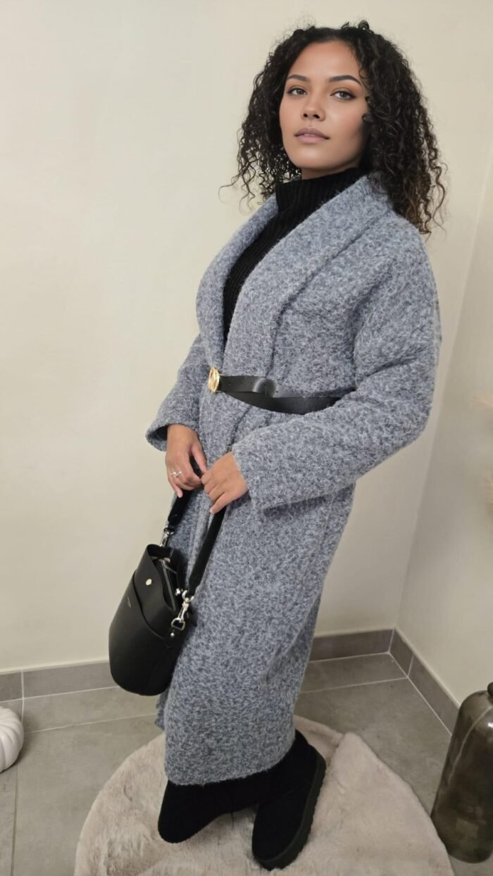 Manteau en laine gris – Image 2