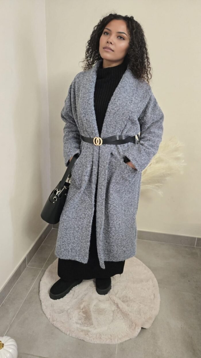 Manteau en laine gris